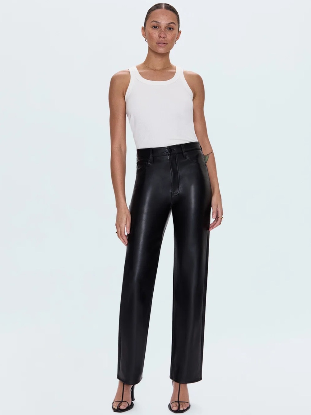 NWT PISTOLA CASSIE SUPER HIGH RISE STRAIGHT PANT Black Size 24
